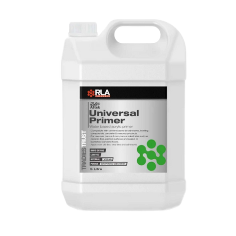 RLA 5L Universal Primer jerry can: water-based acrylic for priming porous concrete (1:2) & tiles neat, boosts tile adhesiv...