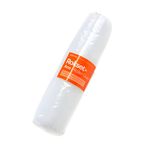 Rokset Ace Roller Cover 230mm, white paint roller sleeve in clear plastic packaging