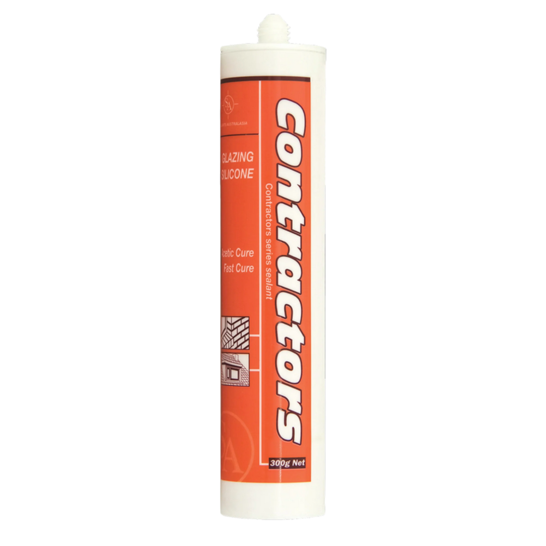 SA Contractors 300g acetic cure silicone sealant cartridge for glazing, joint sealing & UV-resistant weatherproofing