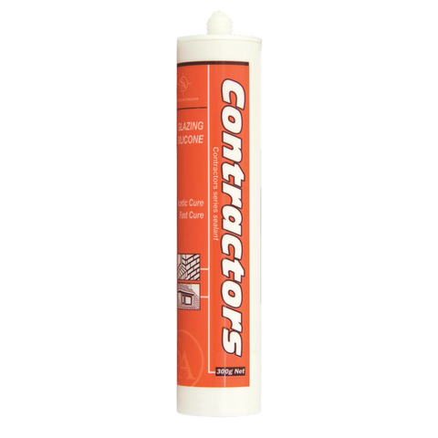 SA Contractors 300g acetic cure silicone sealant cartridge for glazing, joint sealing & UV-resistant weatherproofing