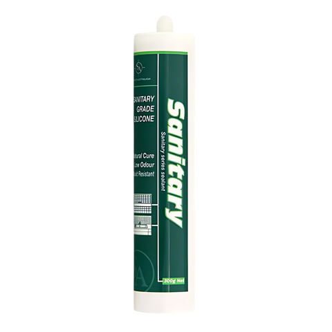 SA Sanitary neutral cure silicone sealant cartridge: anti-fungal, mould-resistant for wet area joint sealing.