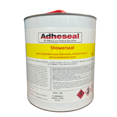 Adheseal Showerseal 1L Clear Non-Glossy Penetrating Sealer - Waterproof Low VOC Shower Waterproofing Liquid