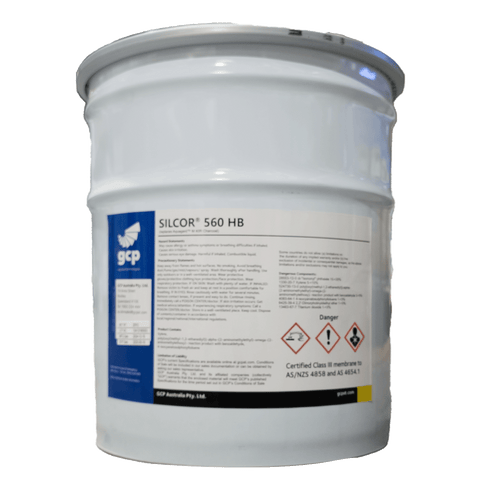 Silcor 560 HB Charcoal 22kg pail, GCP Class III polyurethane waterproofing membrane for AS 4654 compliant balconies & wet ...