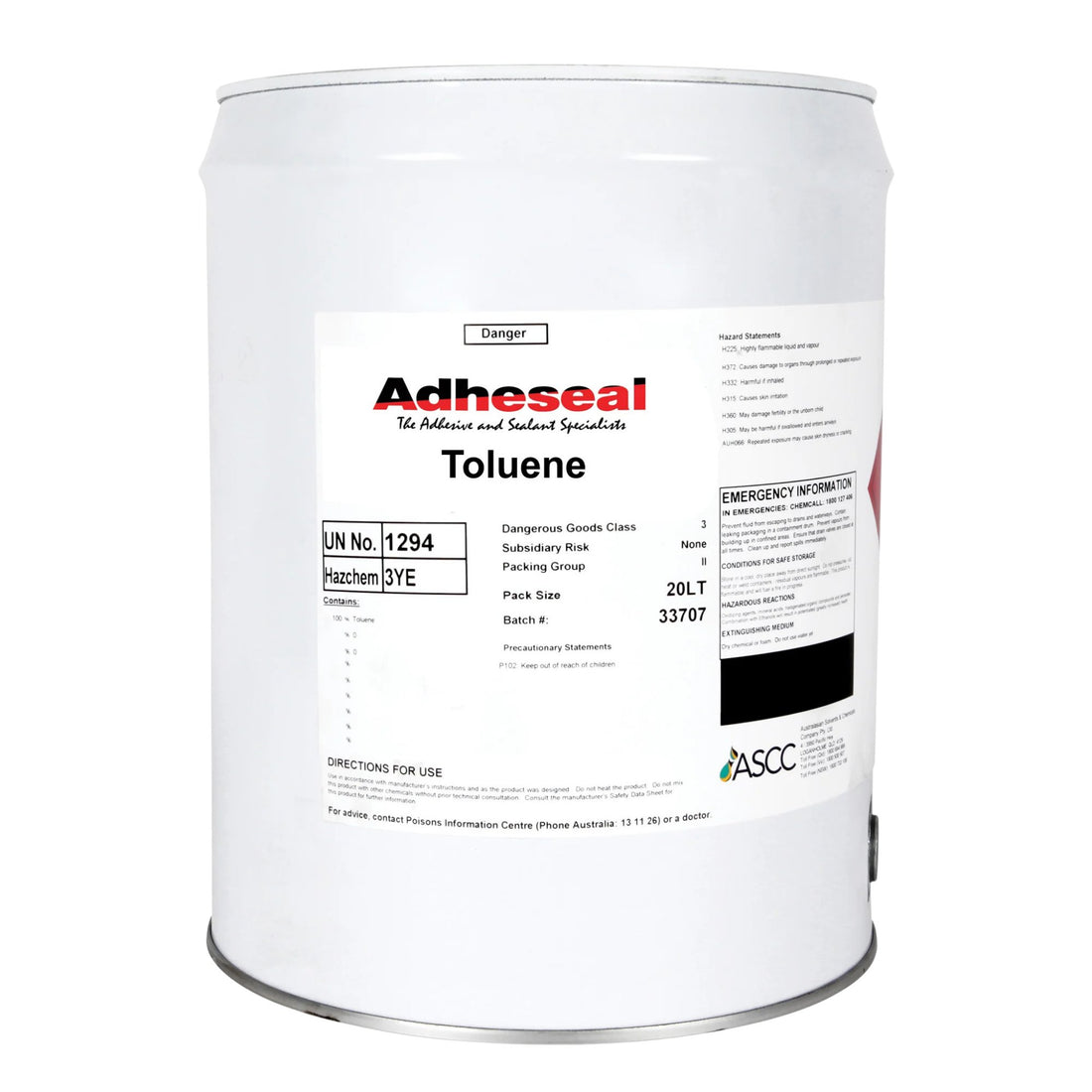 Adheseal Toluene Solvent - Solvents