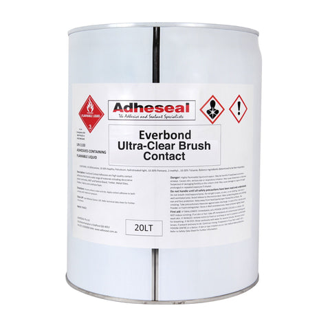 20L Adheseal Everbond Ultra Clear Brush Contact Adhesive pail for crystal-clear bonding of upholstery, trim, foam.