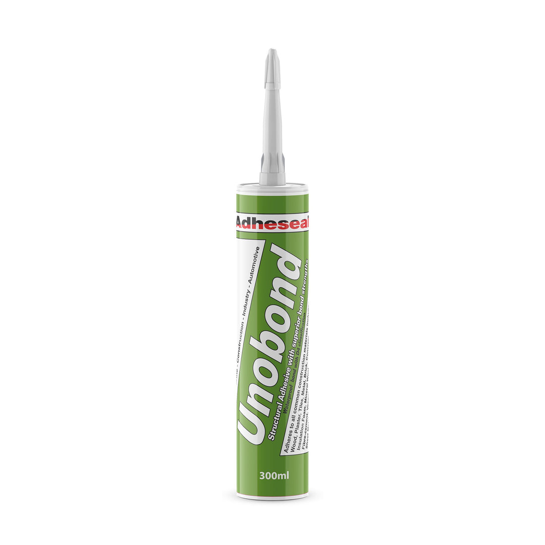 Adheseal Unobond 300ml polyurethane adhesive cartridge for D4 structural timber bonding in construction and marine use.