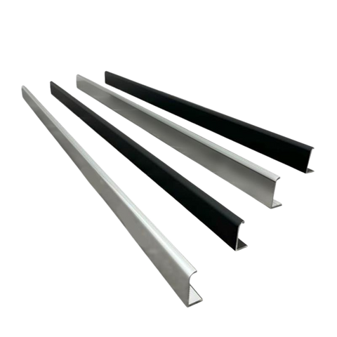 Waterstop Doorline bullnose aluminium sill: serrated legs grip waterproofing membrane for seamless wet area floor transiti...