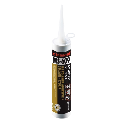 Xtraseal MS-609 hybrid MS polymer high-grip adhesive cartridge for instant bonding of mirrors, skirting, panels sans fixings.