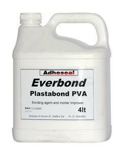 Adheseal Everbond Plastabond PVA 4L bottle: PVA bonding agent boosts mortar adhesion, elasticity for concrete repairs & sc...